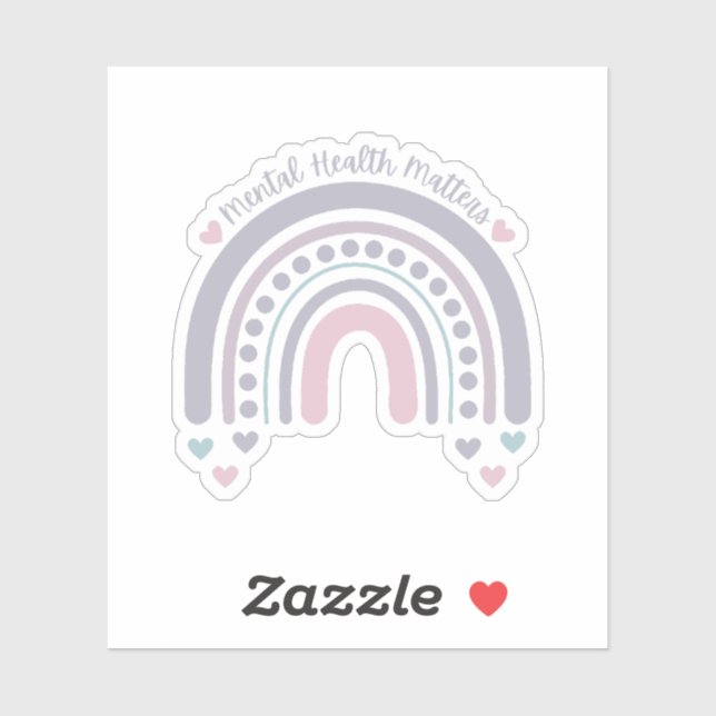 Psychische Gesundheit | Rainbow Französisch Grau Aufkleber (Blatt)