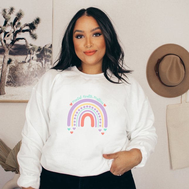 Psychische Gesundheit | Rainbow Peach Candy Sweatshirt (Mental Health Matters Sweatshirt | Rainbow Peach Candy | Aesthetic Sweater)