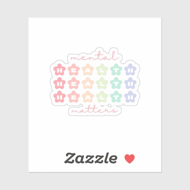 Psychische Gesundheit Retro-Blume Pastel Rainbow Aufkleber (Blatt)