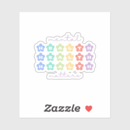 Psychische Gesundheit | Retro-Blume Peach Candy Aufkleber