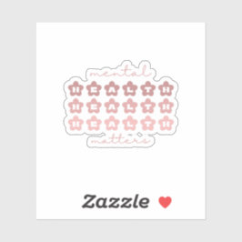 Psychische Gesundheit | Retro Blume Rosa Claro Aufkleber