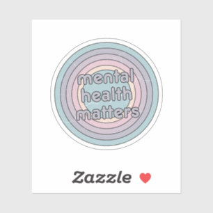 Psychische Gesundheit   Retro Circle French Gray Aufkleber