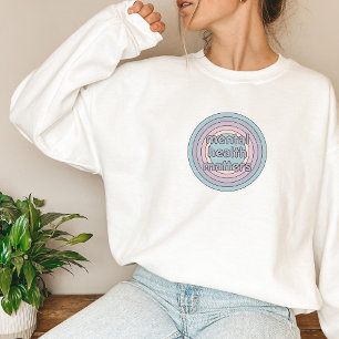 Psychische Gesundheit Retro Circle French Gray Sweatshirt