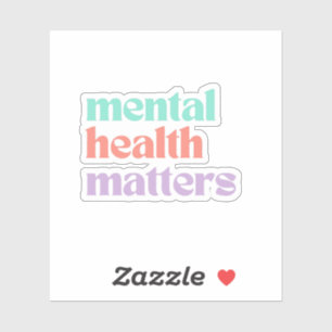 Psychische Gesundheit   Retro Quote Peach Candy Aufkleber