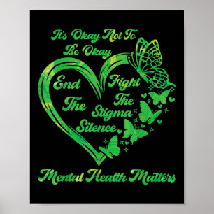 Psychische Gesundheit S Bewusstsein Schmetterling Poster