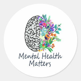 Psychische Gesundheit S Gehirnkrankheit Mental Hea Runder Aufkleber