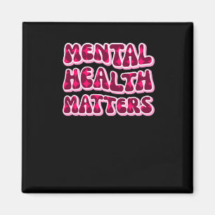 Psychische Gesundheit S rosa Textaufkleber Magnet