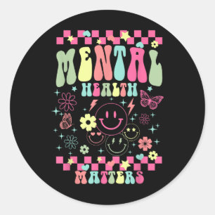 Psychische Gesundheit S Shirt Blume Psychische Ges Runder Aufkleber