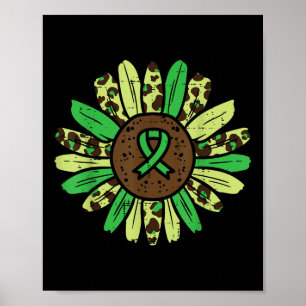 Psychische Gesundheit Sonnenblumen Grüne Schleife  Poster