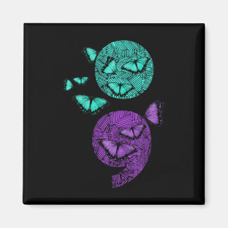 Psychische Gesundheit Suizidbewusstsein Semicolon Magnet