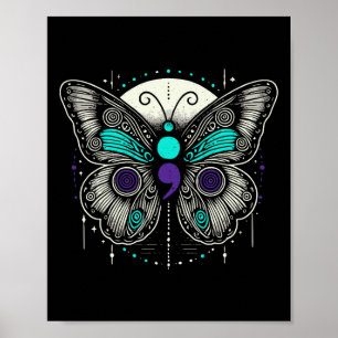 Psychische Gesundheit Suizidbewusstsein Semicolon Poster