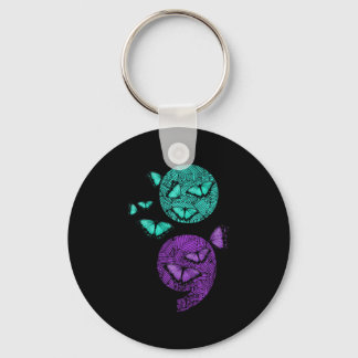 Psychische Gesundheit Suizidbewusstsein Semicolon Schlüsselanhänger