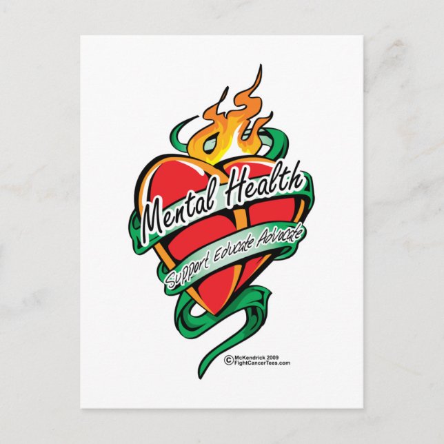 Psychische Gesundheit Tattoo Herz Postkarte (Vorderseite)