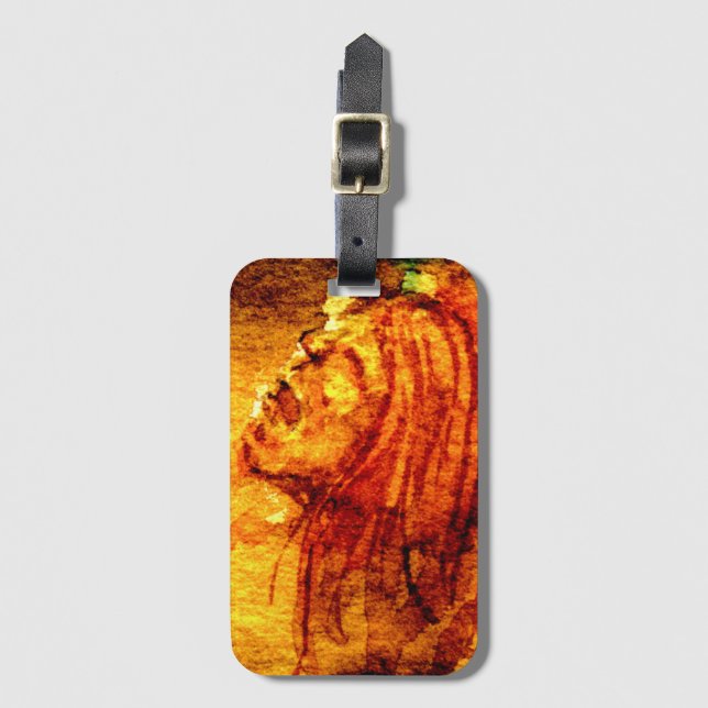 Psychische Gesundheit Traurigkeit Aquarellmalerei Gepäckanhänger (Vorderseite Vertikal)