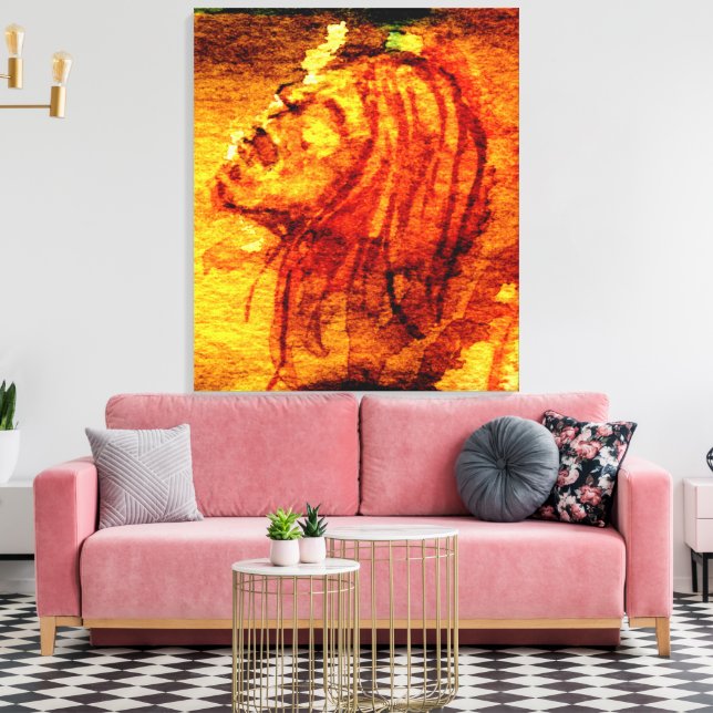 Psychische Gesundheit Traurigkeit Aquarellmalerei Leinwanddruck (Insitu (Wohnzimmer))