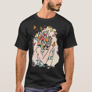Psychische Gesundheit und florales menschliches Ge T-Shirt