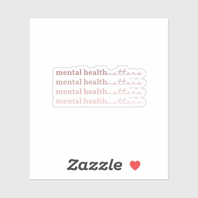 Psychische Gesundheit | Zitat IV Rosa Claro Aufkleber (Blatt)