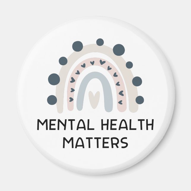 Psychische Gesundheitsfragen - Boho Rainbow Magnet (Vorne)