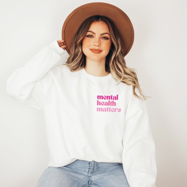 Psychische Gesundheitsfragen Retro Zitat Barbecore Sweatshirt (Mental Health Matters Sweatshirt | Retro Quote Barbiecore Pink | Aesthetic Sweater)