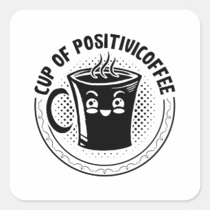 Psychische Gesundheitspokal Positivicoffee Angst A Quadratischer Aufkleber
