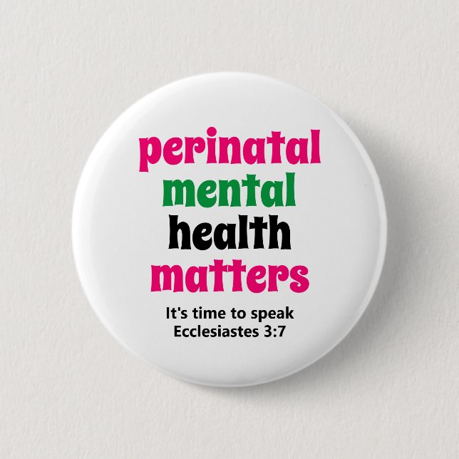 Psychische Gesundheitsprobleme Button (Vorderseite)