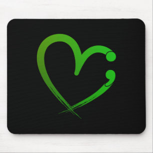 Psychische Gesundheitsprobleme Semicolon Herzerkra Mousepad