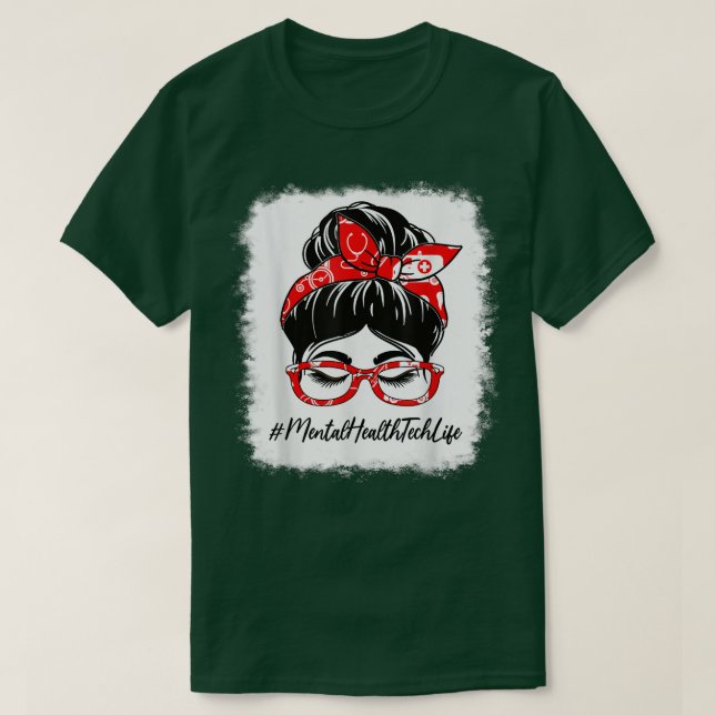 Psychische Gesundheitstechnik hat die Messy Bun Au T-Shirt (Design vorne)