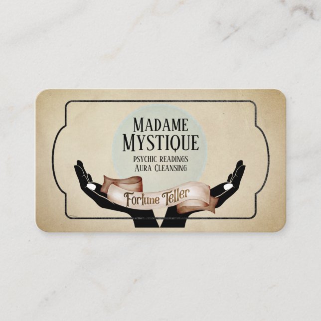 Psychische Kristall Ball Fortune Teller Visitenkarte (Vorderseite)