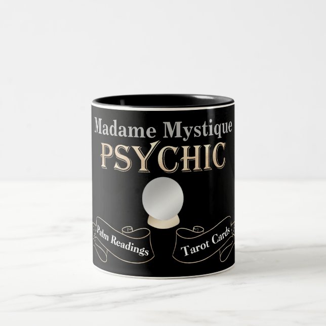 Psychische Kristallkugel Gold und Schwarz Zweifarbige Tasse (Mittel)