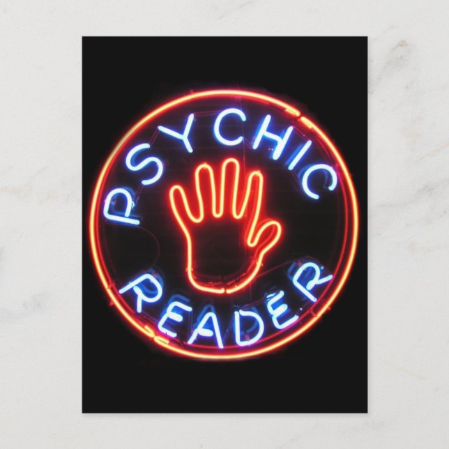 Psychische Leser Neon Sign Postkarte (Vorderseite)