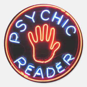 Psychische Leser Neon Sign Runder Aufkleber