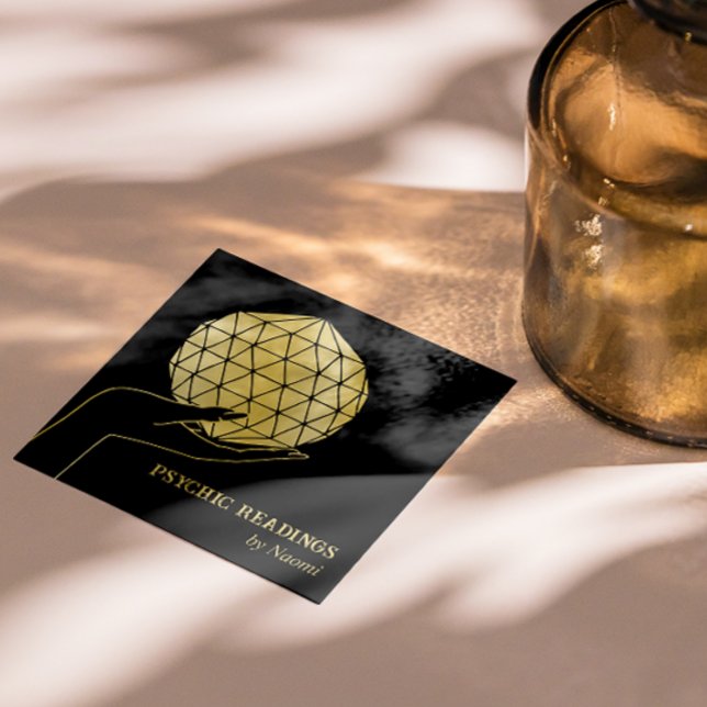 PSYCHISCHE MITTELZIELE FORTUNE TELLER BLACK QUADRATISCHE VISITENKARTE (Von Creator hochgeladen)