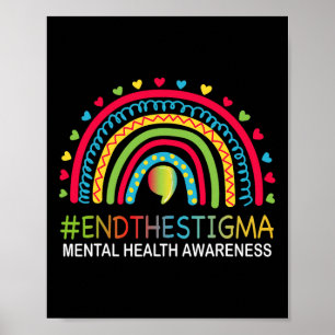 Psychische Probleme beenden das Stigma Rainbow Boh Poster