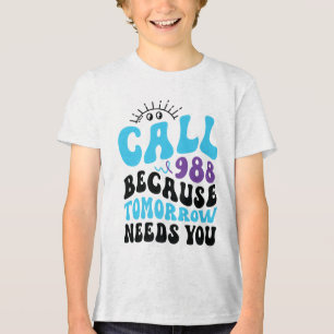Psychische Unterstützung 988 Woche zur Prävention  Tri-Blend Shirt