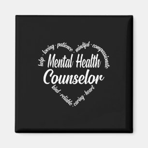 Psychischer Gesundheitsberater HerzWord Cloud Magnet