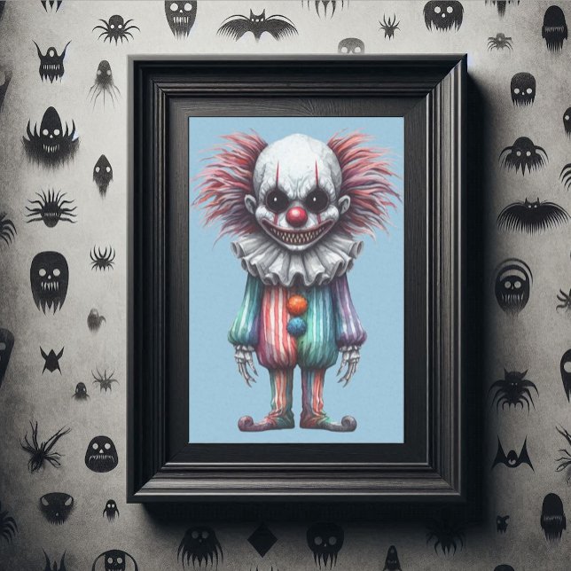 Psycho Clown Decoupage Seidenpapier (Inexpensive decoration idea:  after decoupage, spray with age-it spray for an old weathered look.)