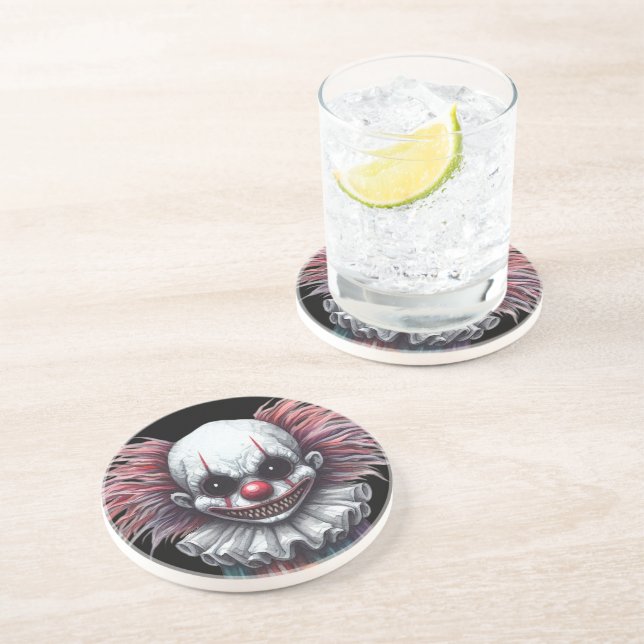 Psycho Clown Getränkeuntersetzer (Seite)