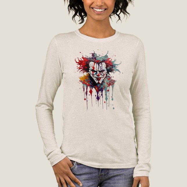 Psycho Clown Splash Art T-Shirt – Bold Tri-Blend Shirt (Vorderseite)