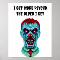 Psycho Creepy Killer Zombie Clown Horror Kunst
