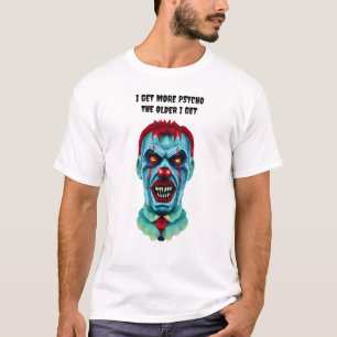 Psycho Creepy Killer Zombie Clown Horror Kunst T-Shirt