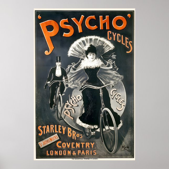 Psycho Cycles Fahrradposter Poster (Vorne)