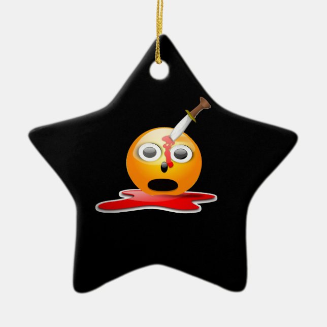 Psycho Emoji Keramik Ornament (Vorne)