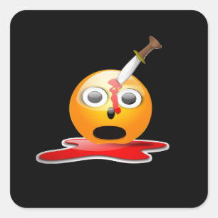Psycho Emoji Quadratischer Aufkleber