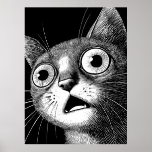 Psycho-Katze Poster - Whimsical Retro Coole Kunst