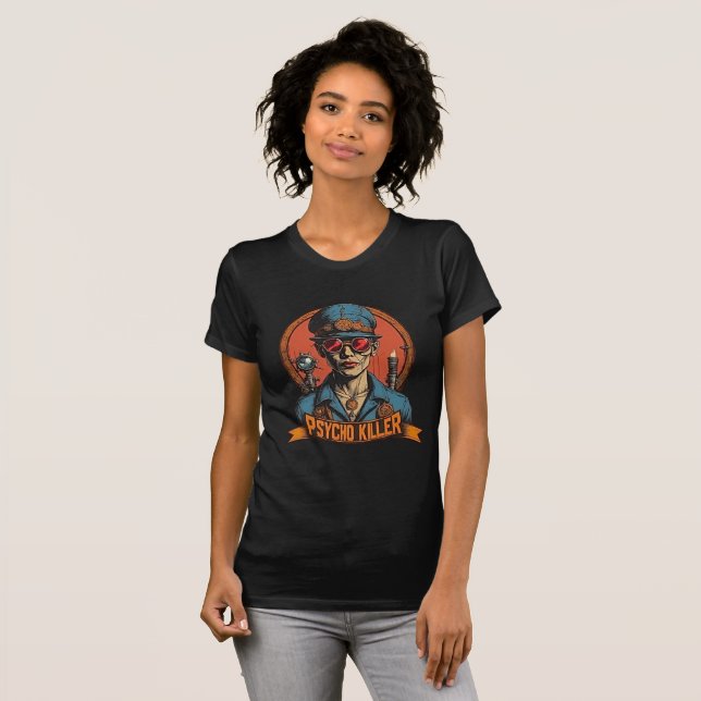 Psycho Killer - Retro Comic Art Steampunk T-Shirt (Vorne ganz)