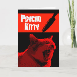Psycho Kitty Happy Halloween Card Karte