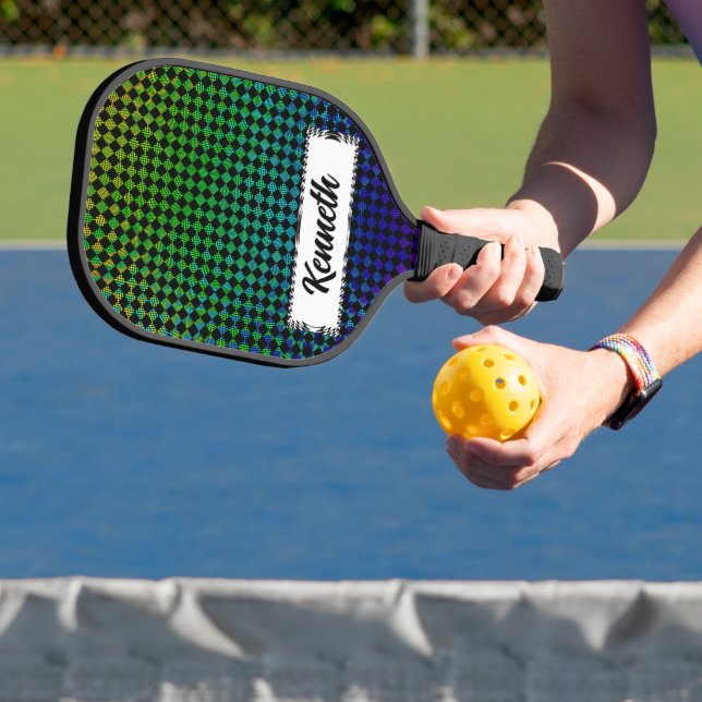 Psycho Schachbretts von Kenneth Yoncich Pickleball Schläger (InSitu)