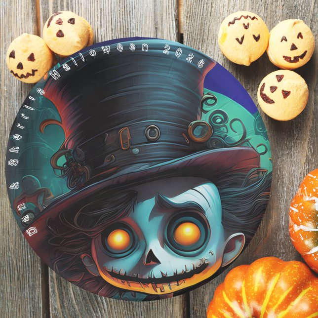 Psycho Top Hat Halloween-Party Paper Teller (Psycho Top Hat Halloween Party Paper Plates)