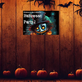 Psycho Top Hat Halloween-Party Poster