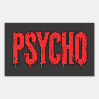 Psycho – Verstörtes Blutrotes Horror Grunge Rechteckiger Aufkleber
